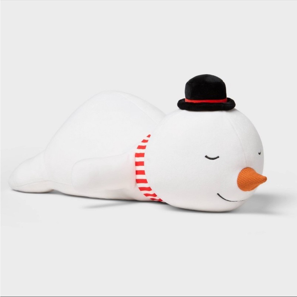NEW Holiday Snowman Weighted Plush Kids’ Throw Pillow White Pillowfort